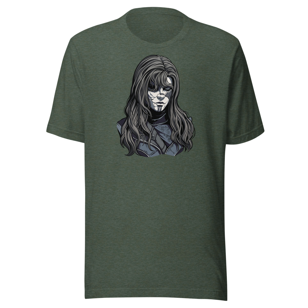 Paintress Watercolor Portrait Tee — heather forest front view