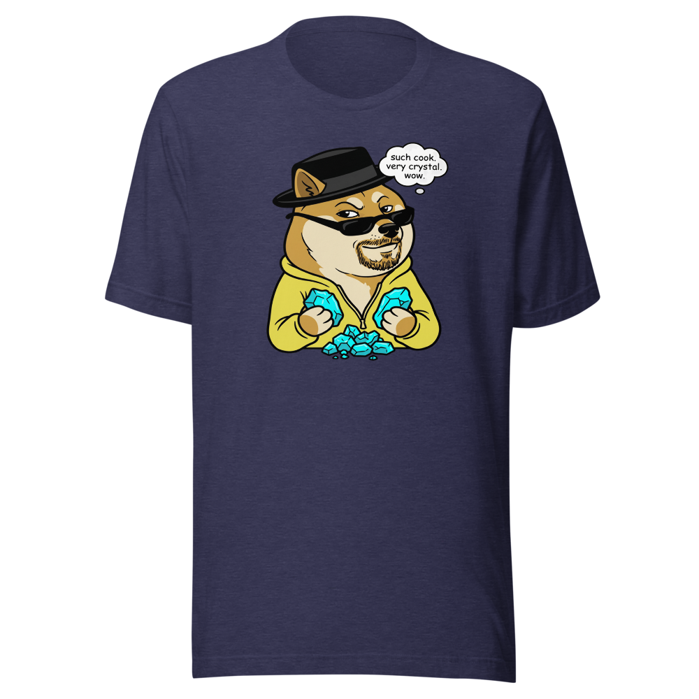 Such Cook Very Crystal Desert Cook Meme Parody Tee — Men's Premium Tee — heather midnight navy front view