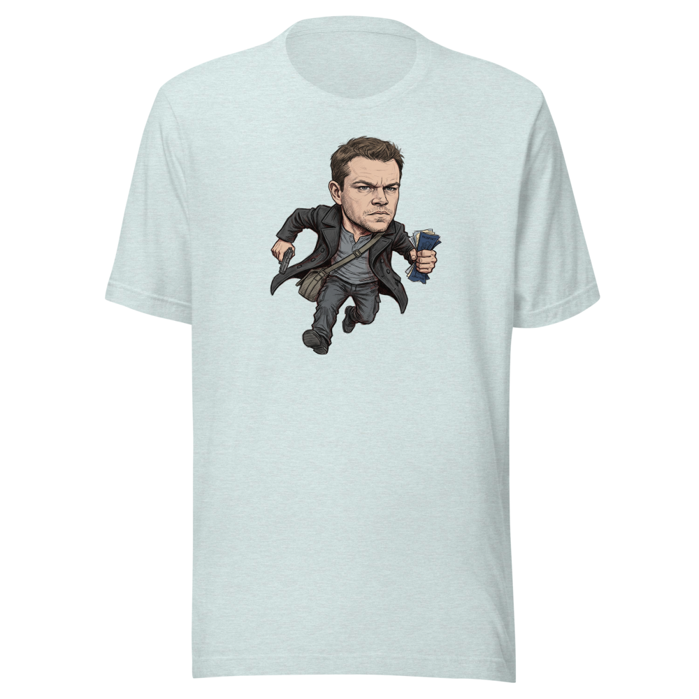 Rogue Agent Rooftop Sprint Pencil Sketch Tee — heather prism ice blue front view
