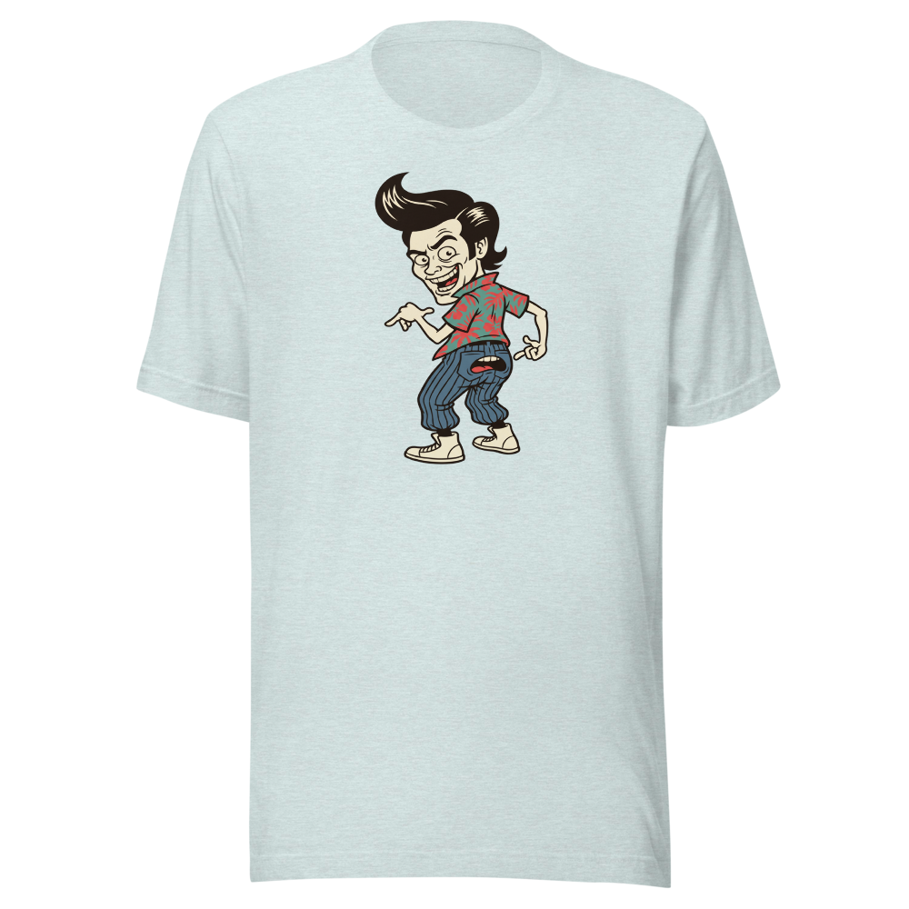 Pet Detective Talking Butt 90s Comedy Parody Tee — Men's Premium Tee — heather prism ice blue front view