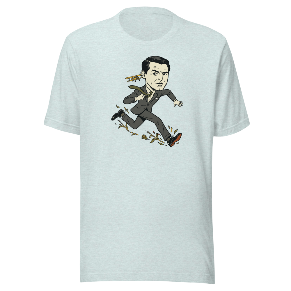 Dapper Fugitive Crop Duster Chase Vintage Movie Tee — heather prism ice blue front view