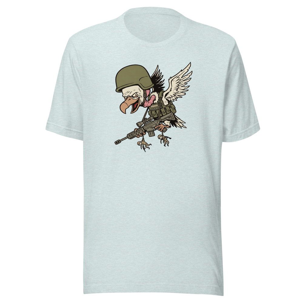 Third Party Vulture Battle Royale Gamer Tee — heather prism ice blue front view