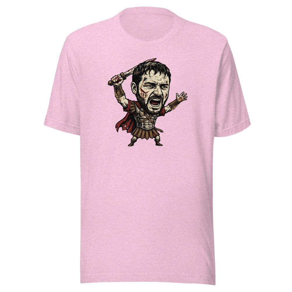 Arena Champion Woodcut Roman Warrior Roar Tee — Men's Premium Tee — heather prism lilac front view