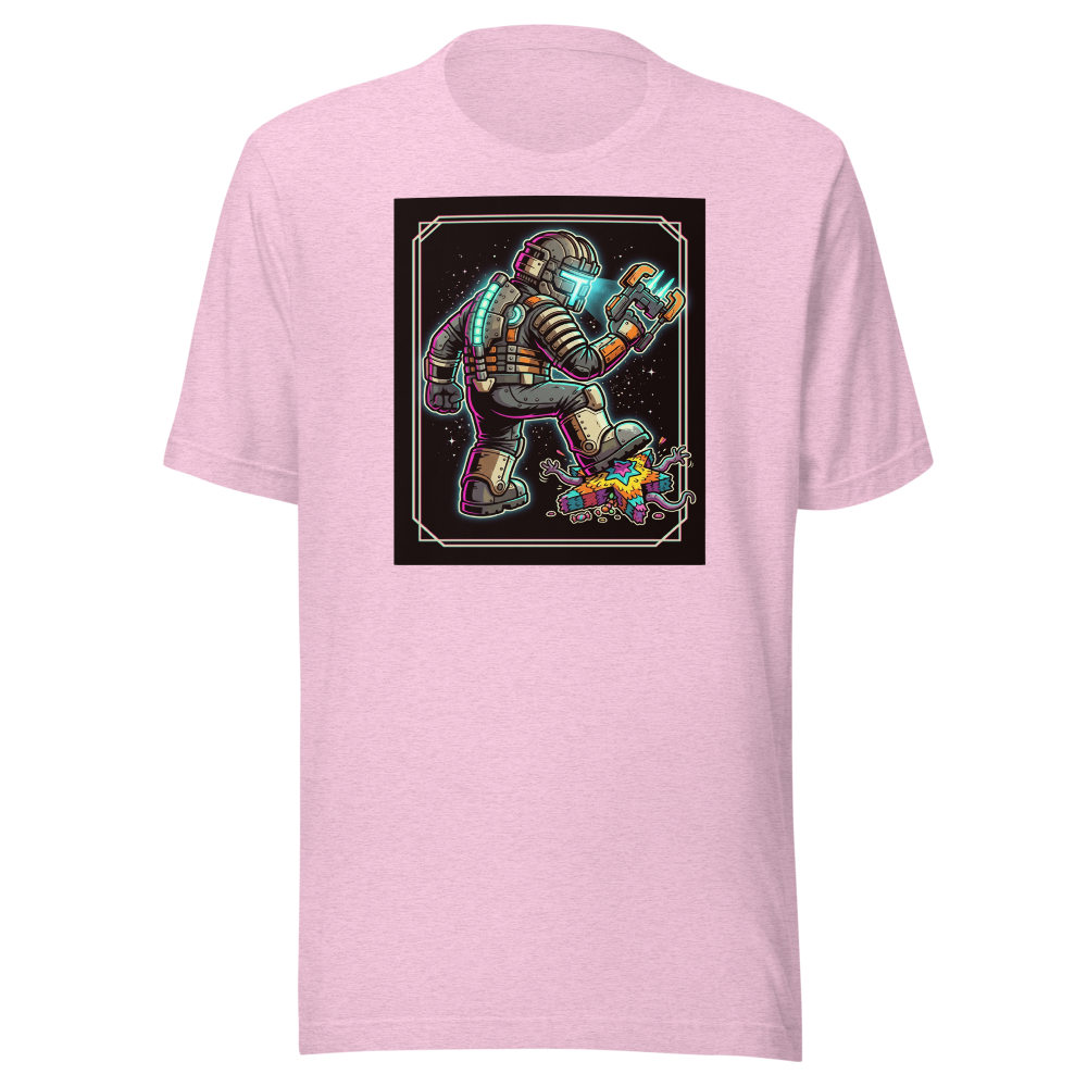Haunted Space Engineer Piñata Stomp Neon Noir Tee — heather prism lilac front view