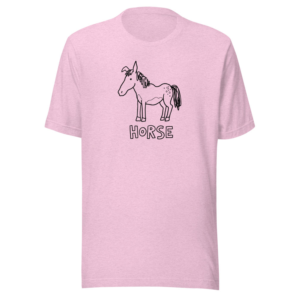 Wonky Barnyard Doodle Crayon Art Funny Tee â€” Heather Prism Lilac front view