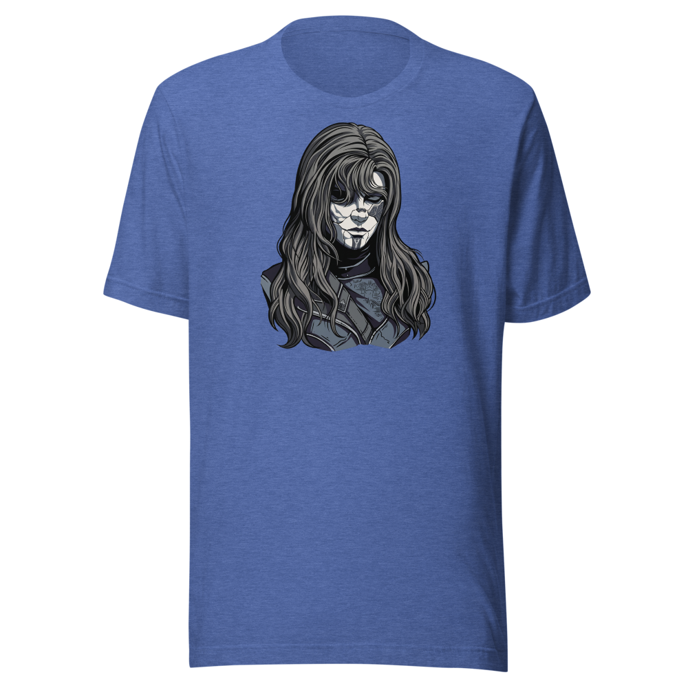 Paintress Watercolor Portrait Tee — heather true royal front view