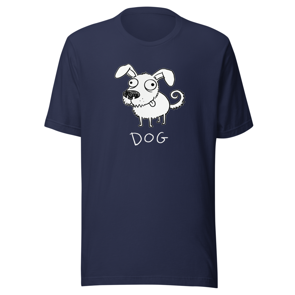 Bad Drawing Of A Dog Funny Doodle Tee — navy front view