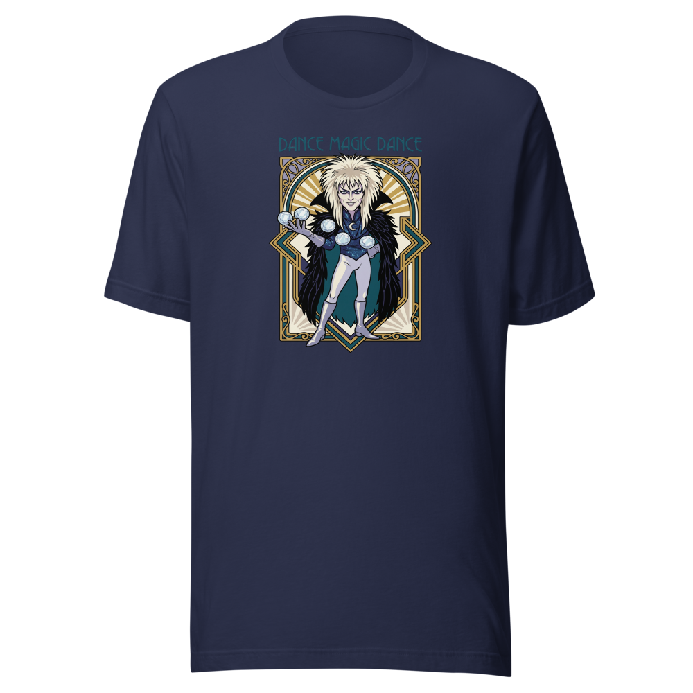 Glam Rock Goblin Wizard Crystal Ball Deco Tee — Men's Premium Tee — navy front view