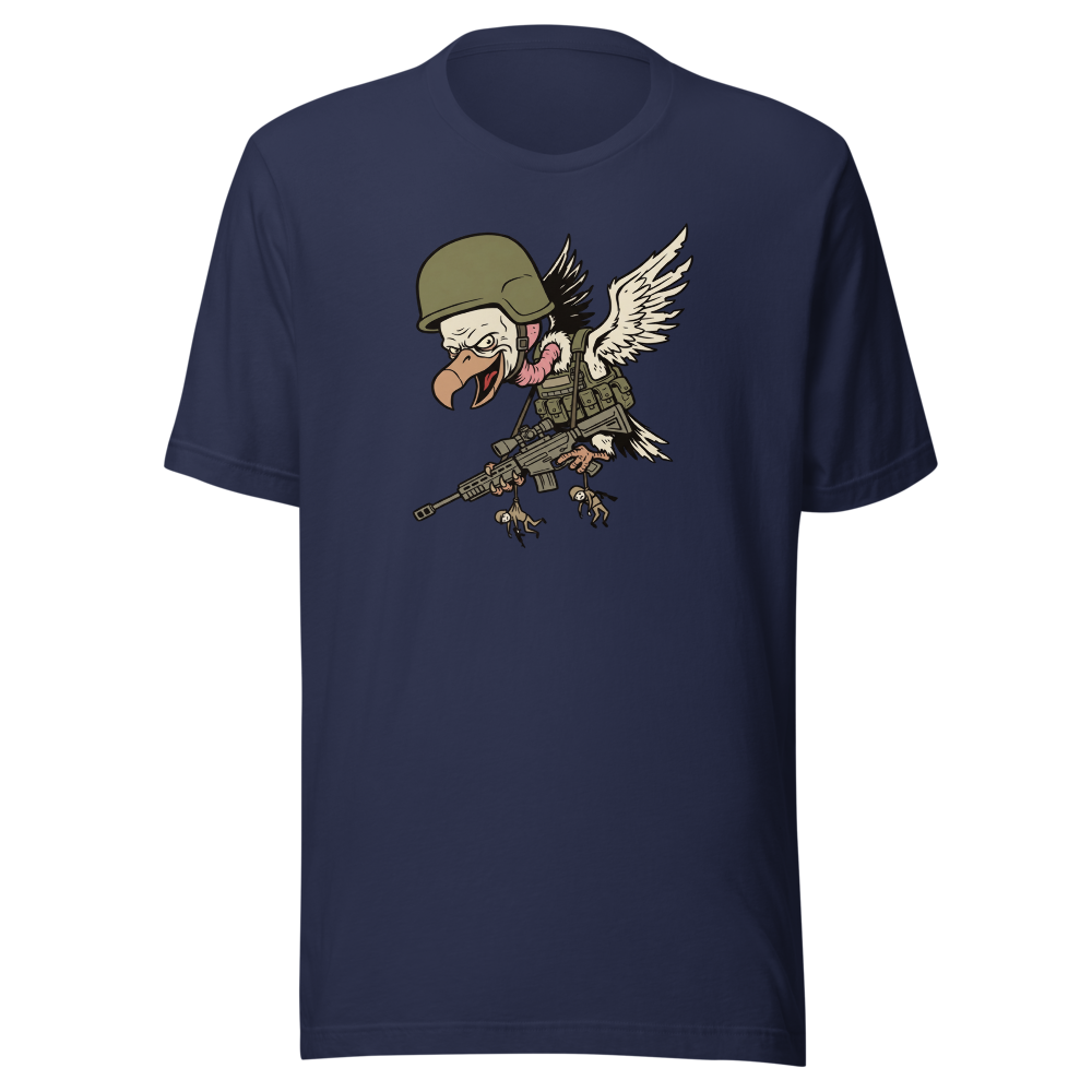 Third Party Vulture Battle Royale Gamer Tee — navy front view