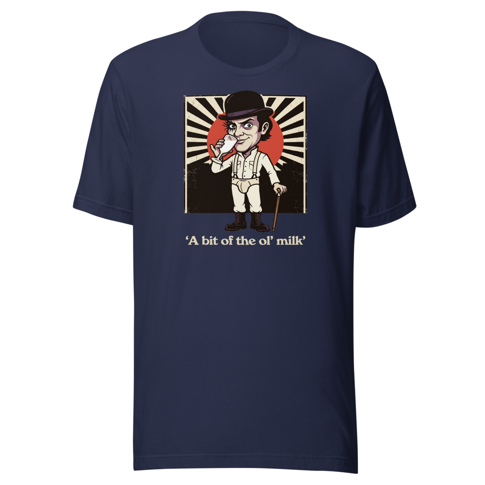 Milk Bar Droog Propaganda Screenprint Tee — navy front view