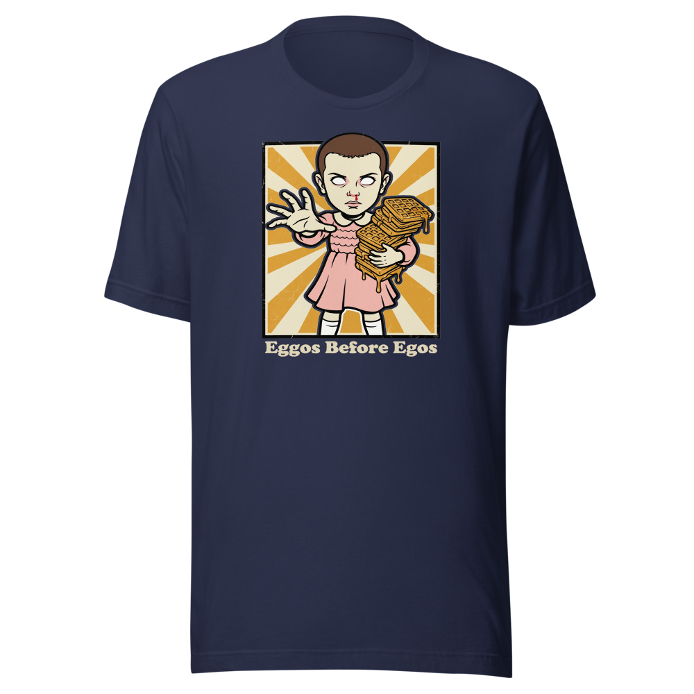 Psychic Waffle Kid Propaganda Screenprint Tee — navy front view