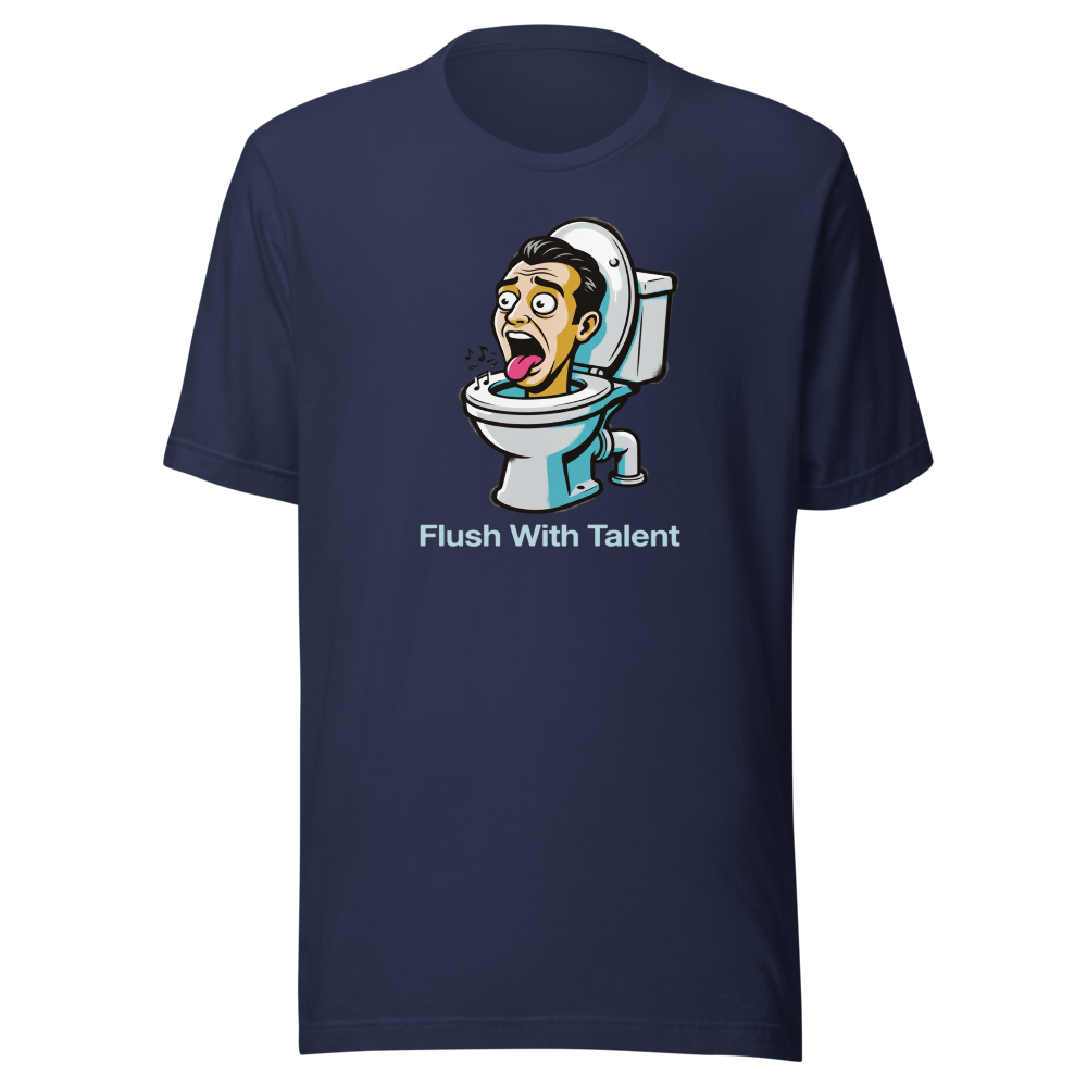 Opera Diva Toilet Stencil Meme Graphic Tee — navy front view