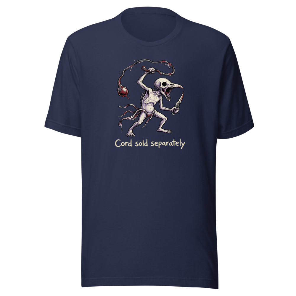 Cord Sold Separately Punk Eldritch Newborn Boss Tee — navy front view