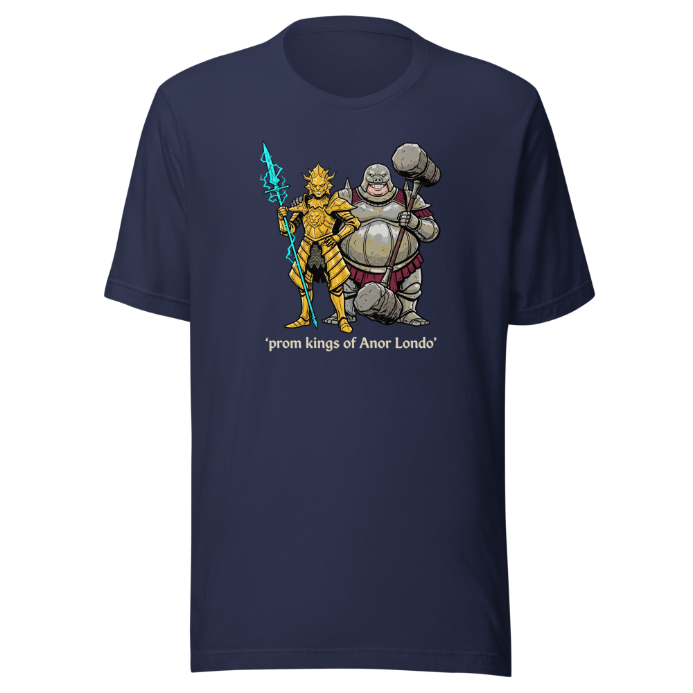 Prom Kings of the Cathedral Boss Duo Tee — navy front view
