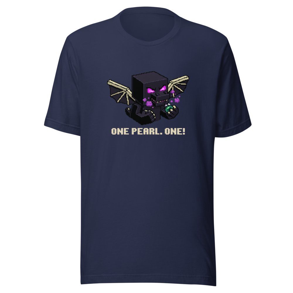 One Pearl Pixel Dragon Boss Tantrum Gamer Tee — navy front view