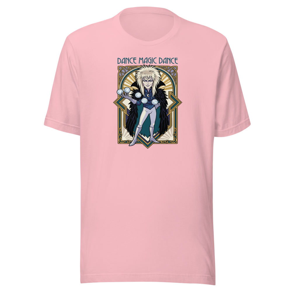 Glam Rock Goblin Wizard Crystal Ball Deco Tee — Men's Premium Tee — pink front view