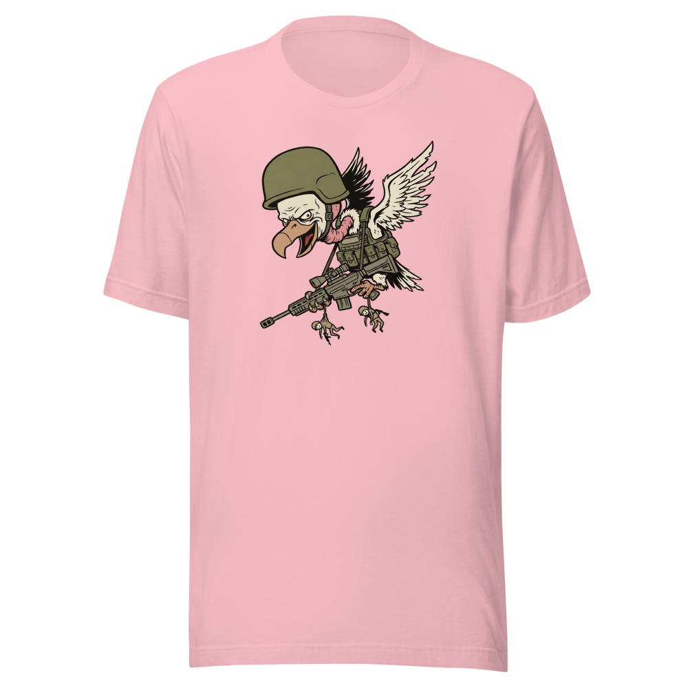 Third Party Vulture Battle Royale Gamer Tee — pink front view