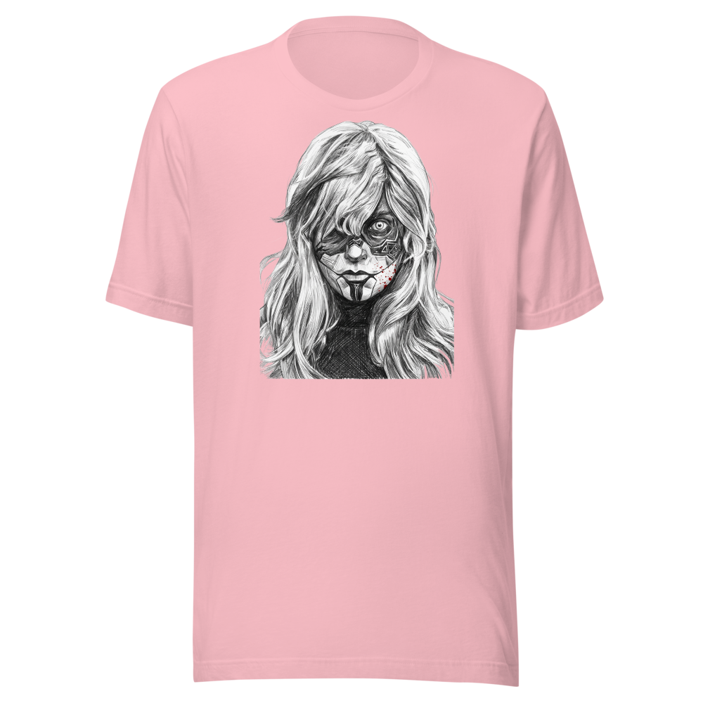 Paintress Graphite Sketch Ritual Warpaint Tee — pink front view