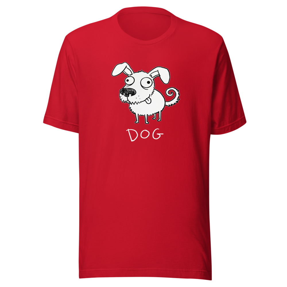 Bad Drawing Of A Dog Funny Doodle Tee — red front view