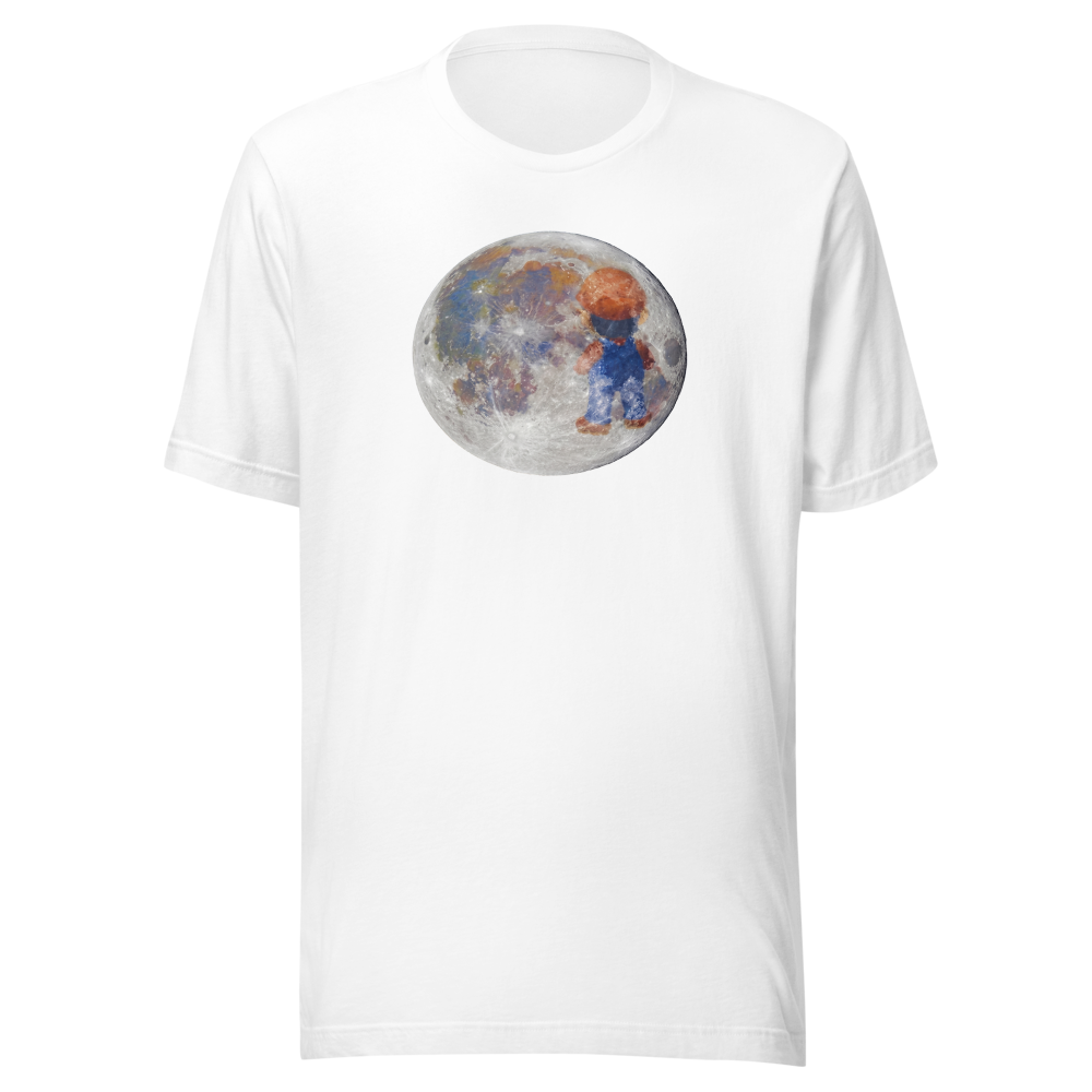 Lunar Plumber Hero Astrophotography Tee — White front view