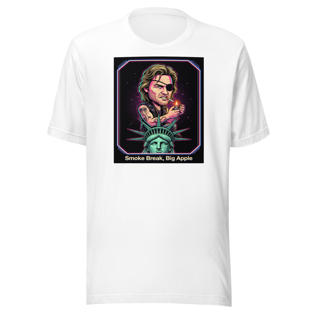 Eyepatch Antihero Smoke Break Big Apple Tee — white front view