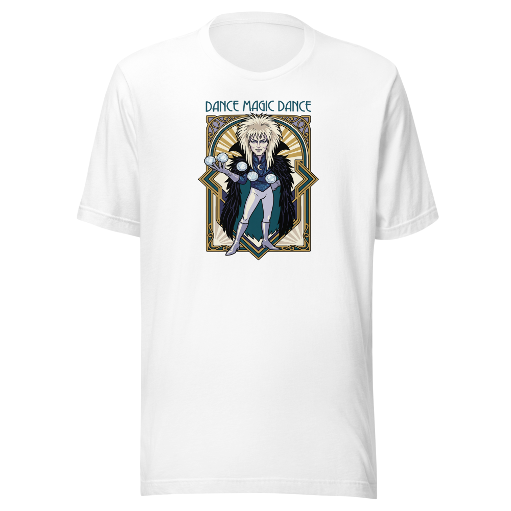 Glam Rock Goblin Wizard Crystal Ball Deco Tee — Men's Premium Tee — white front view
