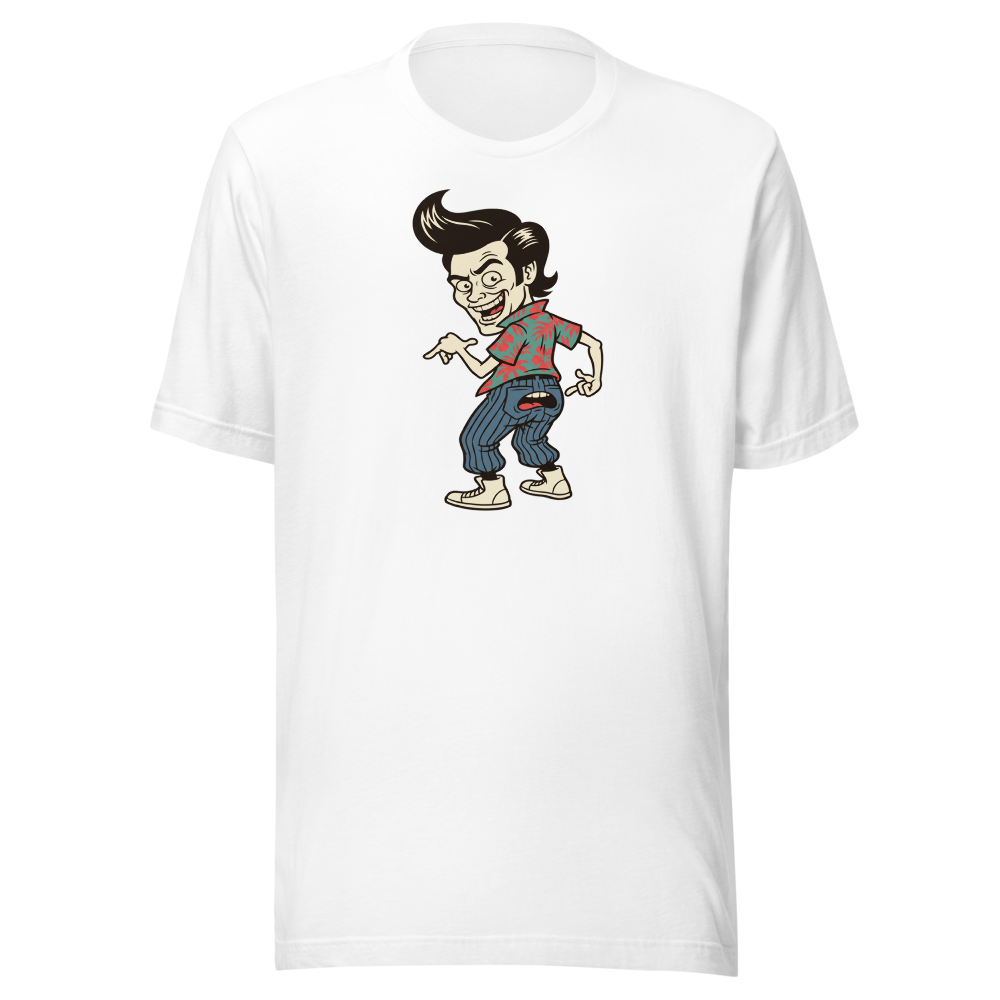 Pet Detective Talking Butt 90s Comedy Parody Tee — Men's Premium Tee — white front view
