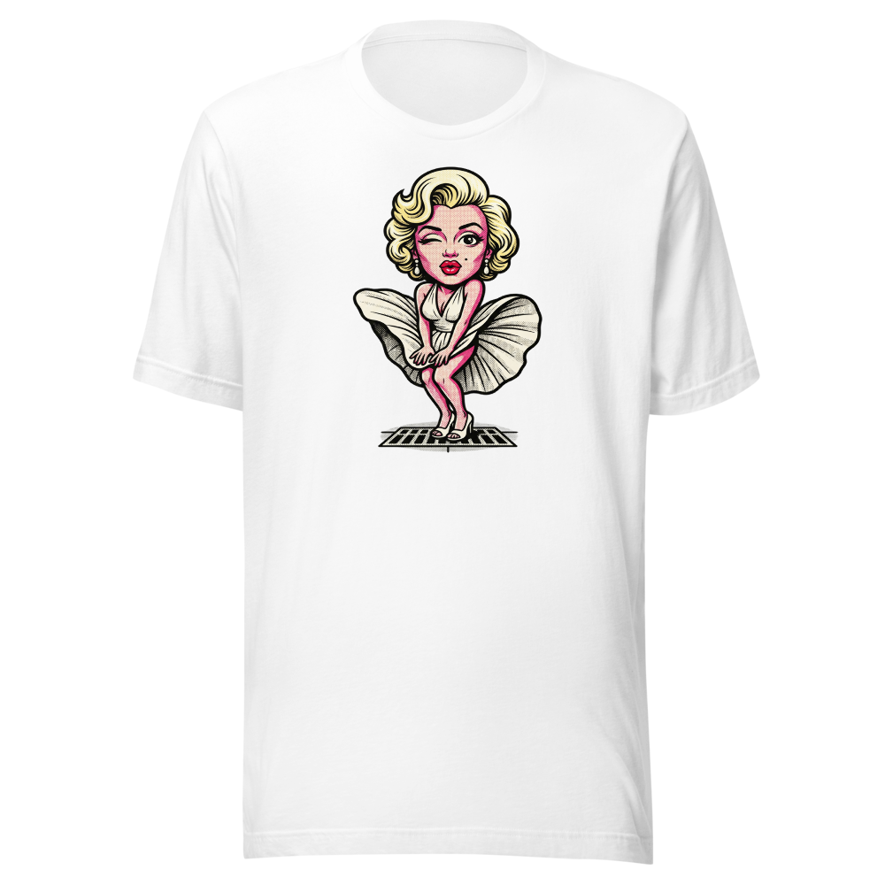 Bombshell Blonde Subway Breeze Pop Art Tee — white front view