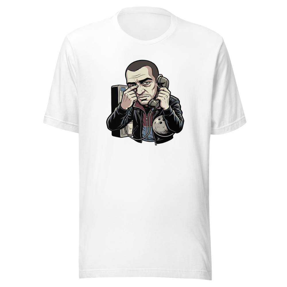 Eastern European Antihero Bowling Payphone Tee — white front view