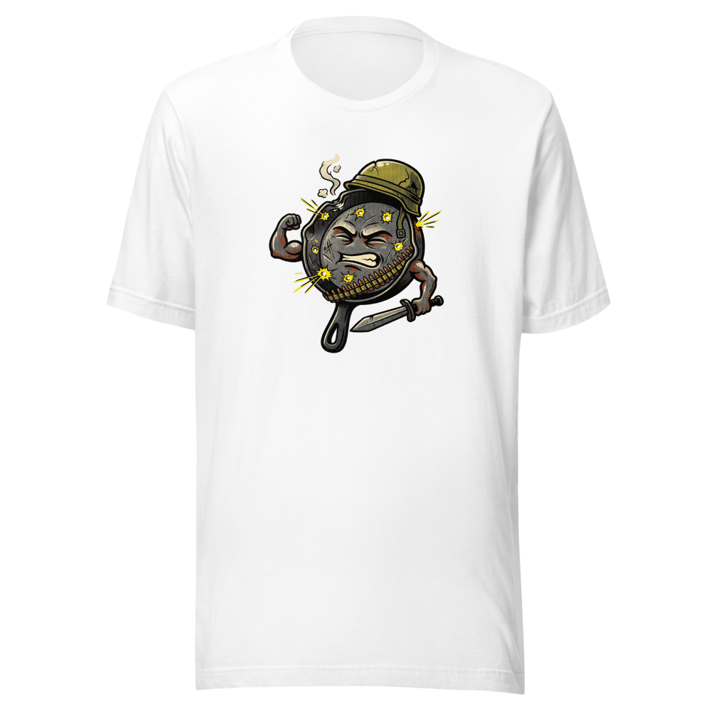 Heroic Skillet Battle Royale Halftone Pop Art Tee — white front view