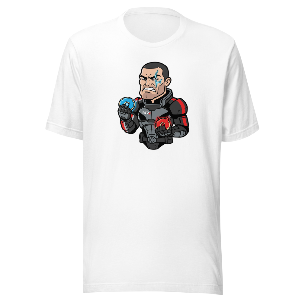 Paragon vs Renegade Donut Space Operative Tee — white front view