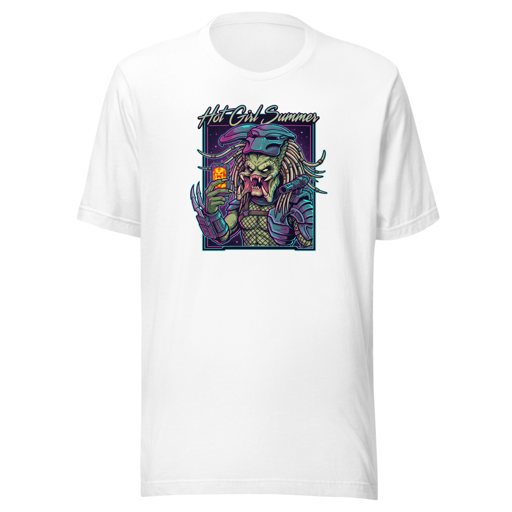 Thermal Selfie Hot Girl Summer Cyberpunk Tee — white front view