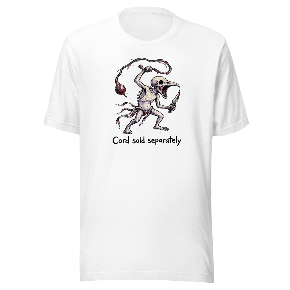 Cord Sold Separately Punk Eldritch Newborn Boss Tee — white front view