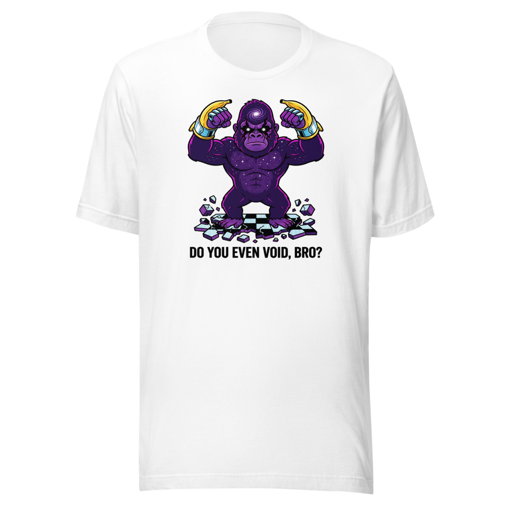 Cosmic Gorilla Boss Halftone Pop Art Tee — white front view