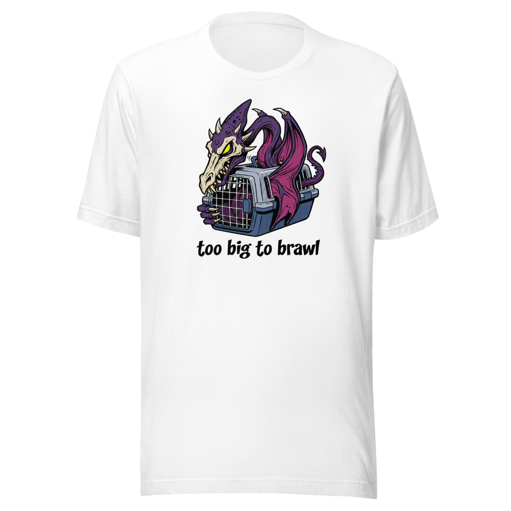 Too Big To Brawl Space Dragon Pet Carrier Tee — white front view