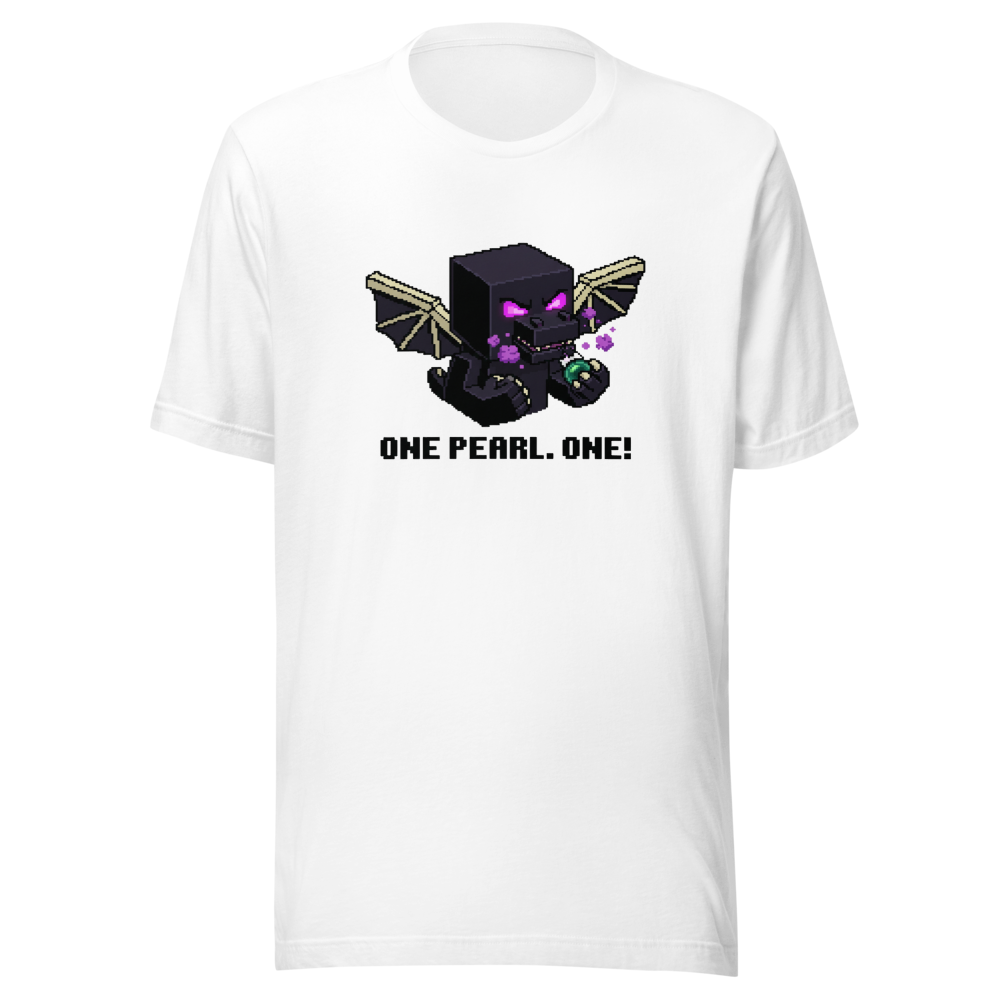 One Pearl Pixel Dragon Boss Tantrum Gamer Tee — white front view