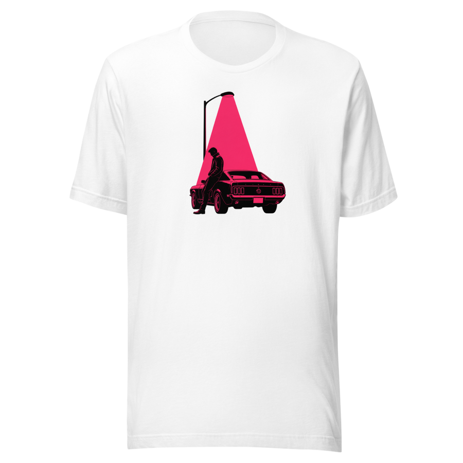 Neon Noir Midnight Driver Muscle Car Silhouette Tee