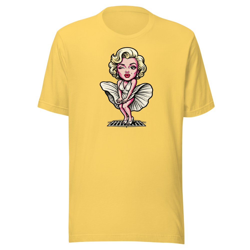 Bombshell Blonde Subway Breeze Pop Art Tee — yellow front view