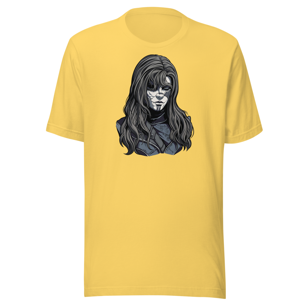 Paintress Watercolor Portrait Tee — yellow front view