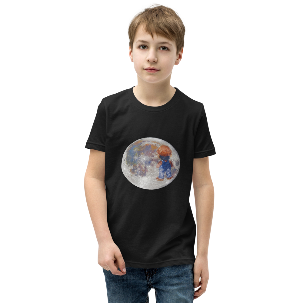 Lunar Plumber Hero Astrophotography Tee — Kids Tee — black front view
