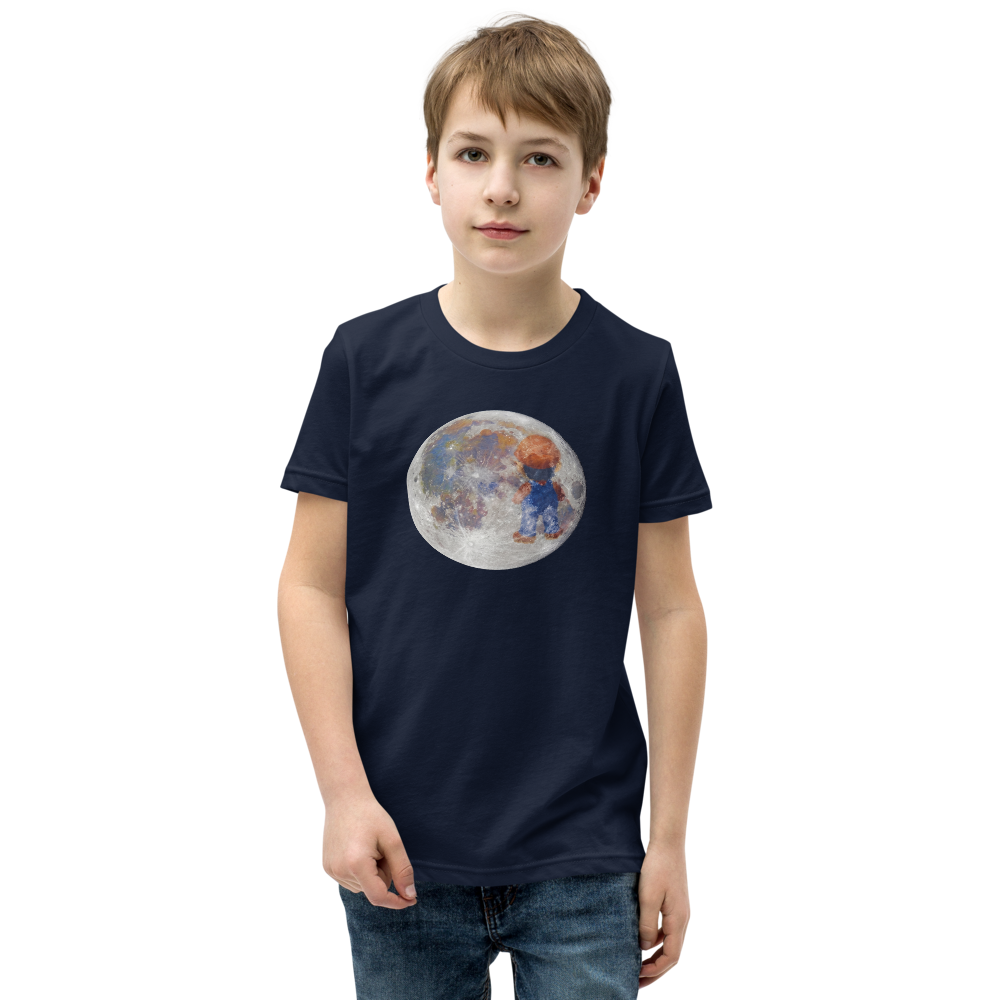 Lunar Plumber Hero Astrophotography Tee — Navy front view