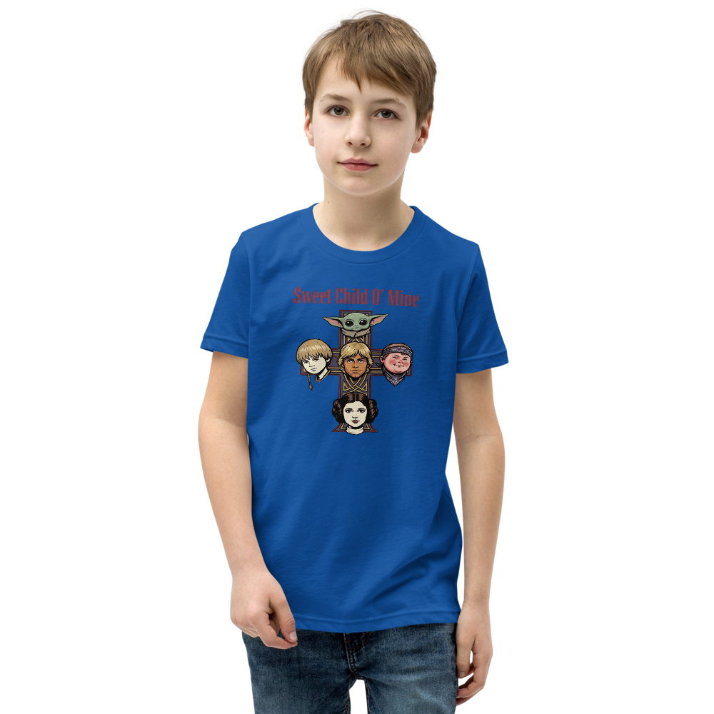 Sweet Child Sci-Fi Rock Cross album Parody Tee — true royal front view