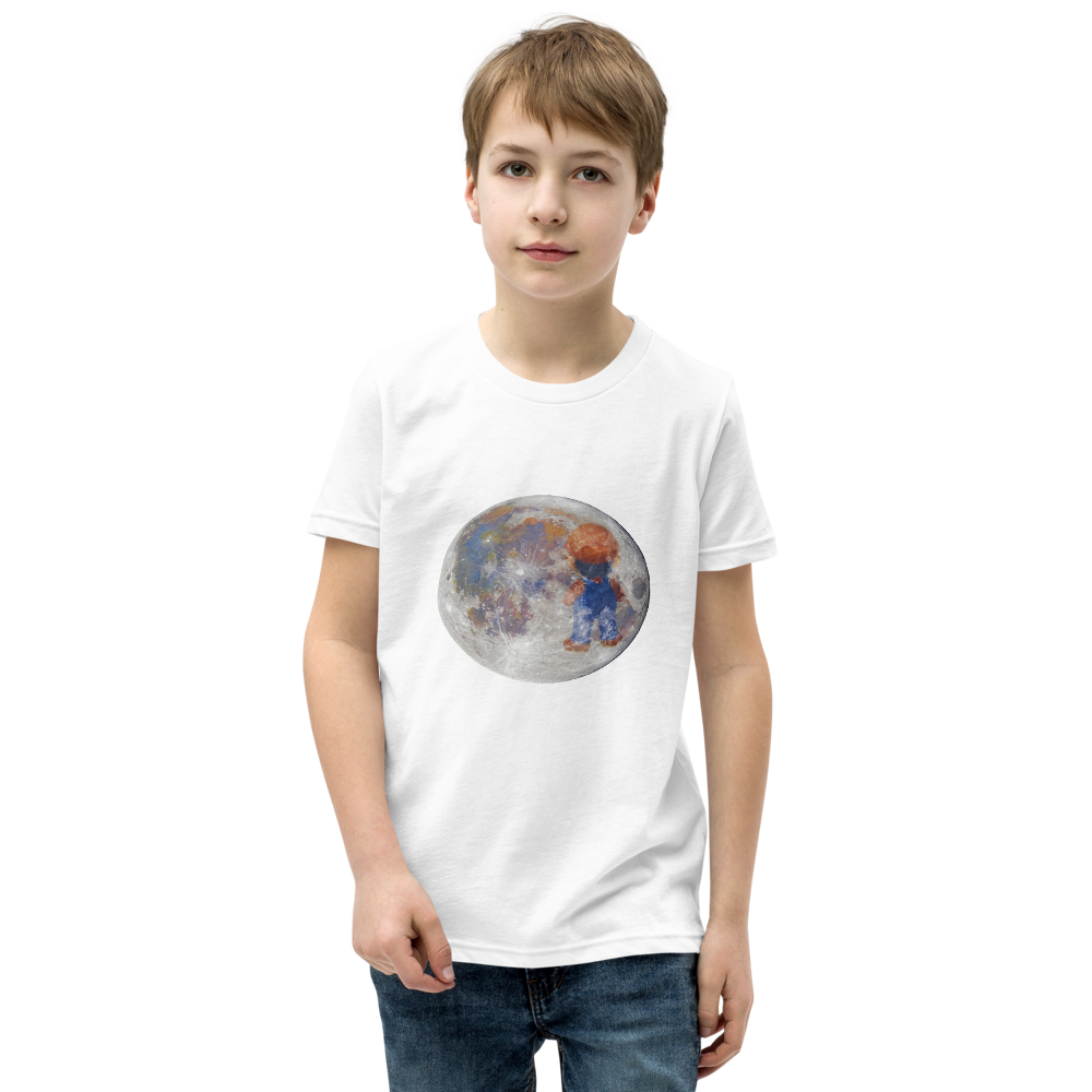 Lunar Plumber Hero Astrophotography Tee — Kids Tee — white front view